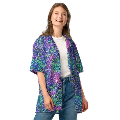 Prismatic Maze on a Button Shirt