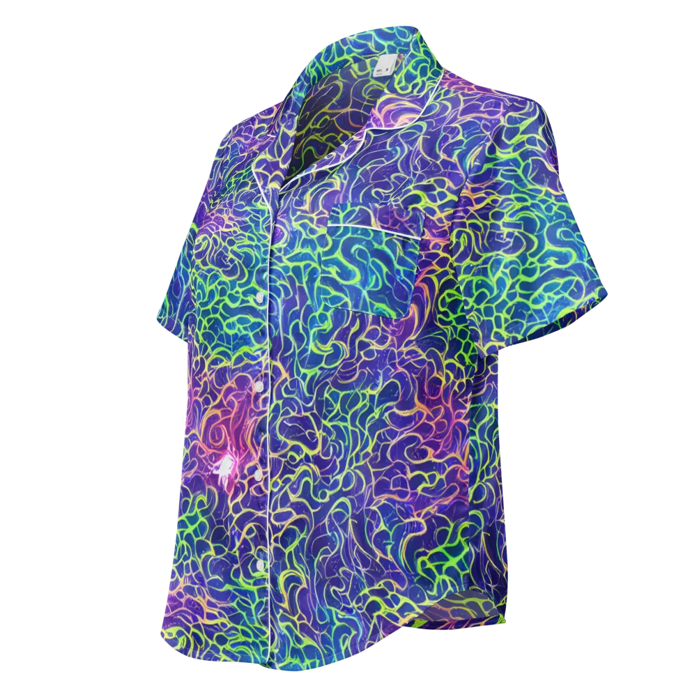 Prismatic Maze on Women's Short Sleeve Pajama Top — Left Front
