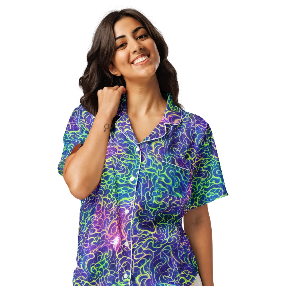 Prismatic Maze on Women's Short Sleeve Pajama Top — Front