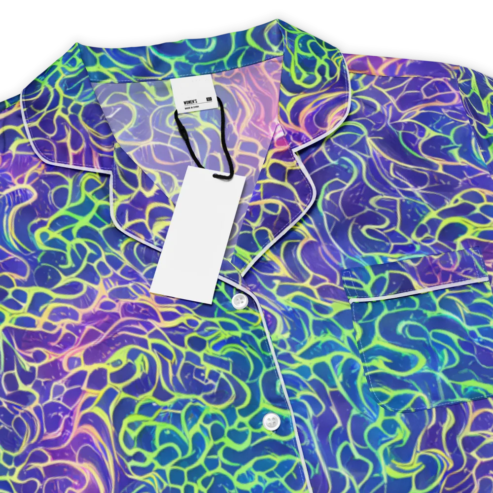 Prismatic Maze on Women's Short Sleeve Pajama Top — Product details