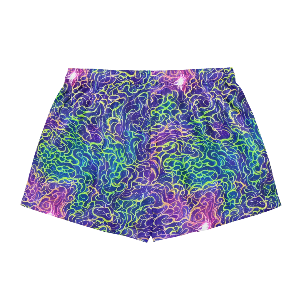 Prismatic Maze on Women's Pajama Shorts — Back
