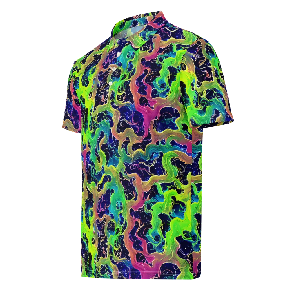 Tidal Metamorphosis on Men's Slim Fit Polo Shirt — Left Front