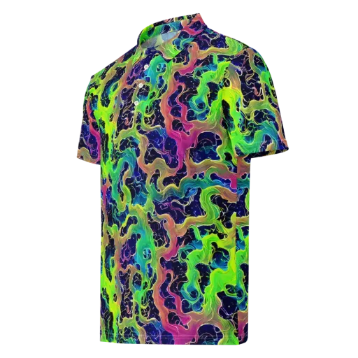 Tidal Metamorphosis on a Men's Slim Fit Polo Shirt