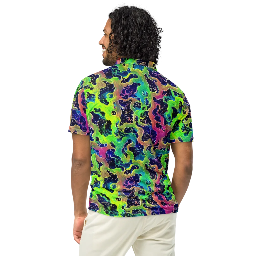 Tidal Metamorphosis on Men's Slim Fit Polo Shirt — Back