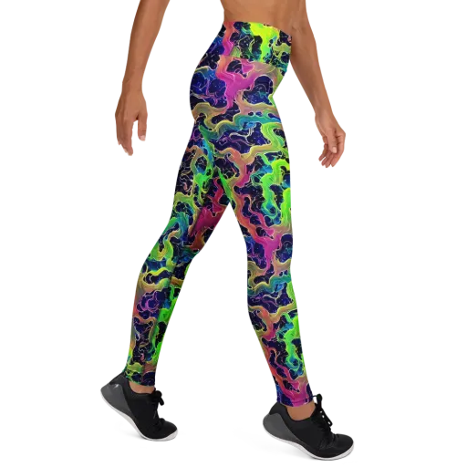 Tidal Metamorphosis on a Yoga Leggings