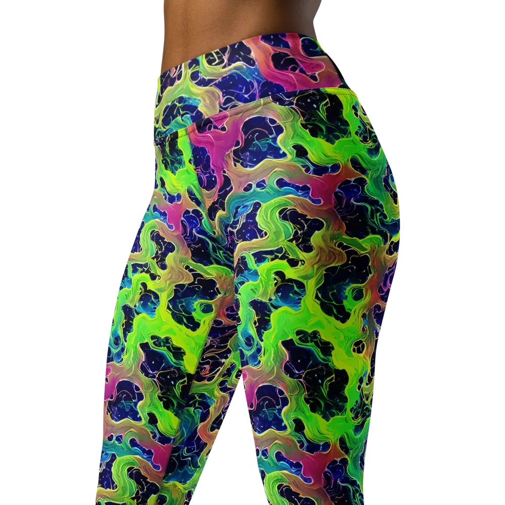 Tidal Metamorphosis on Yoga Leggings — Left Front