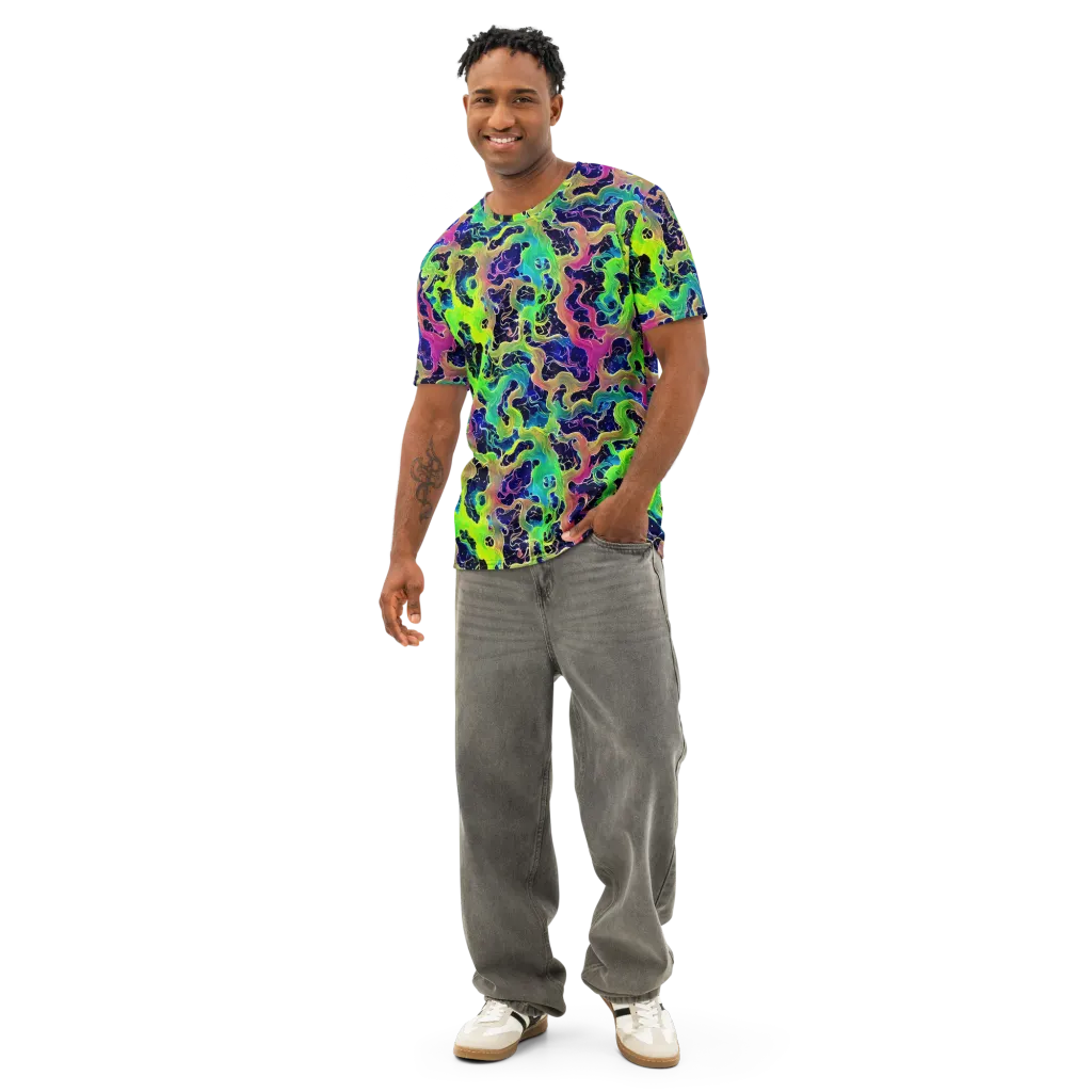 Tidal Metamorphosis on Men's Cotton Crew Neck T-Shirt — Front