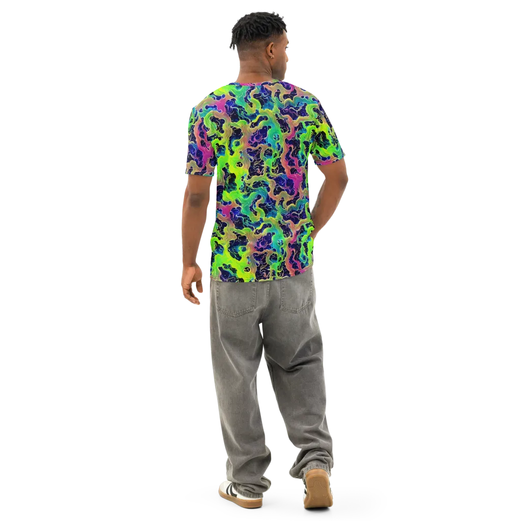 Tidal Metamorphosis on Men's Cotton Crew Neck T-Shirt — Back