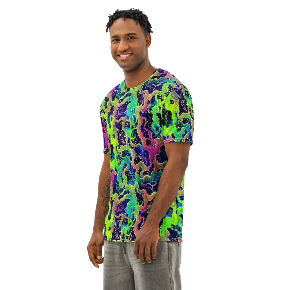 Tidal Metamorphosis on Men's Cotton Crew Neck T-Shirt — Left Front