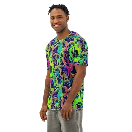 Tidal Metamorphosis on a Men's Cotton Crew Neck T-Shirt