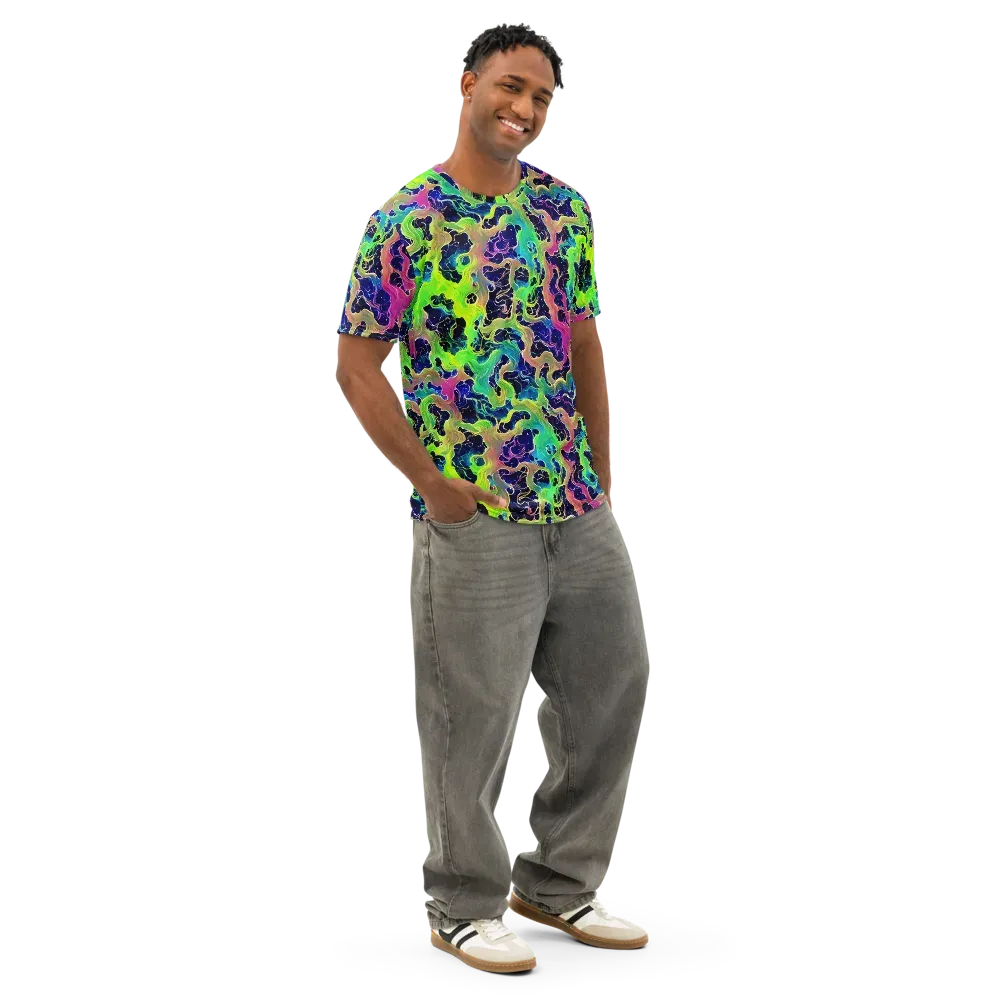 Tidal Metamorphosis on Men's Cotton Crew Neck T-Shirt — Right Front