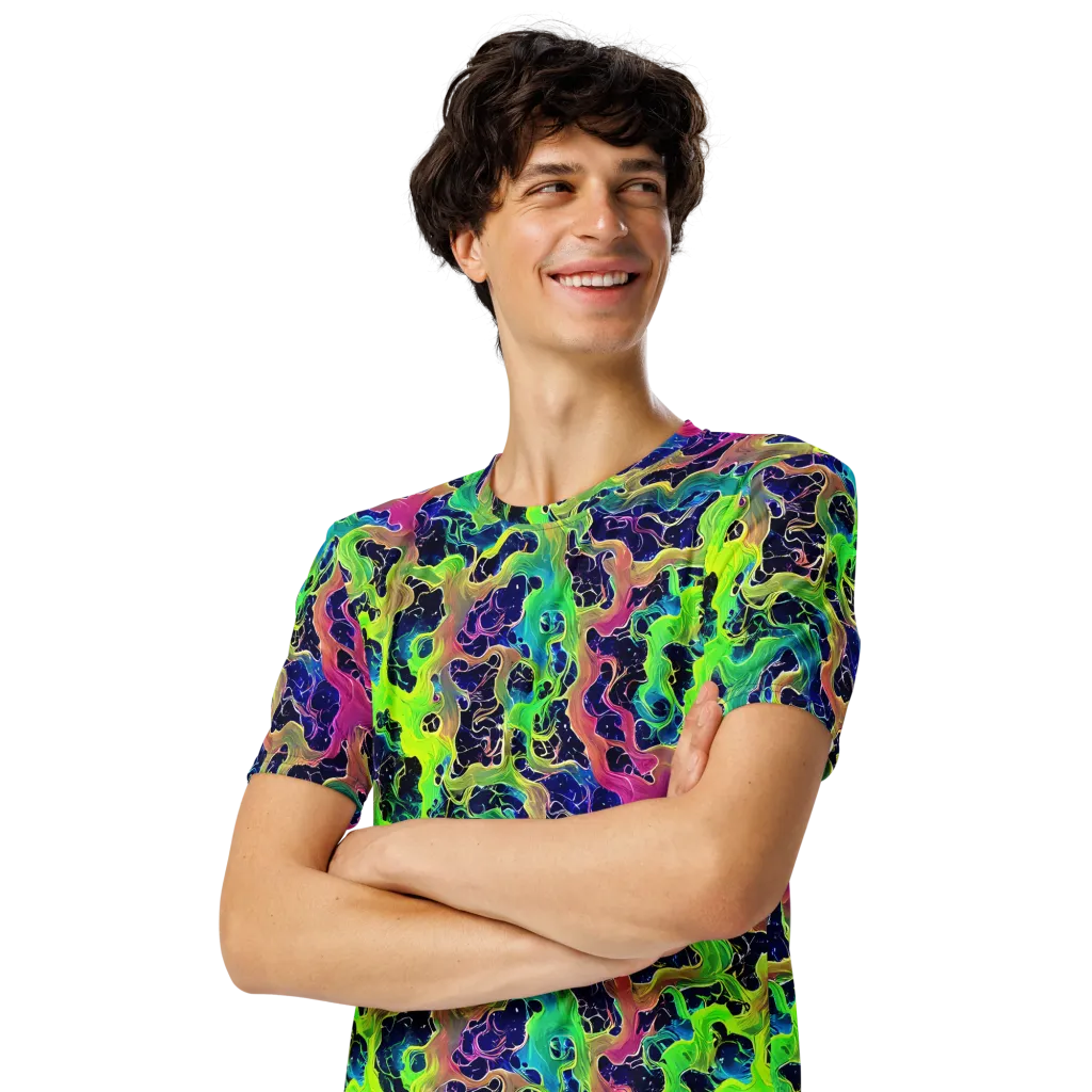 Tidal Metamorphosis on Men's Crew Neck T-Shirt — Left Front