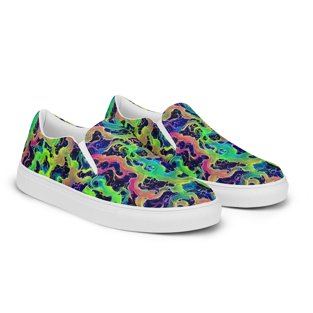 Tidal Metamorphosis on Men's Slip-On Canvas Shoes — Right Front