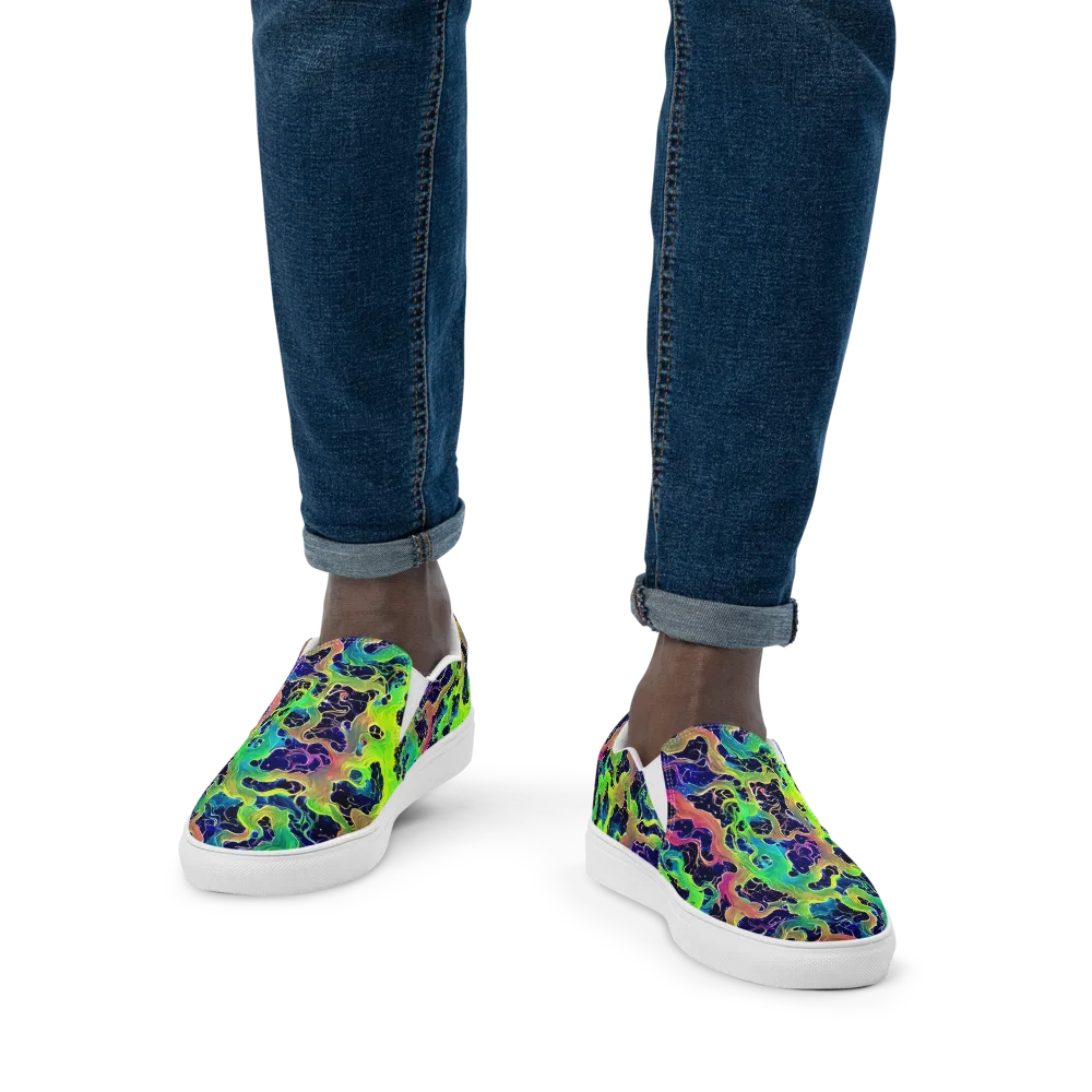 Tidal Metamorphosis on Men's Slip-On Canvas Shoes — Front