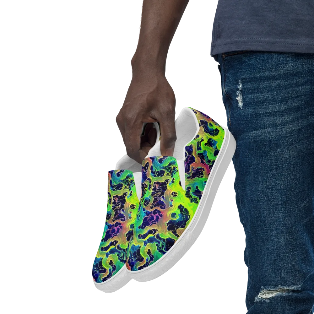 Tidal Metamorphosis on Men's Slip-On Canvas Shoes — Left Front