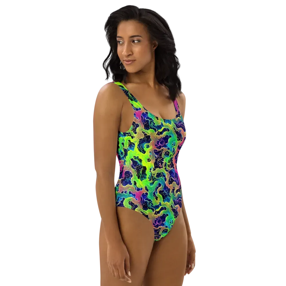 Tidal Metamorphosis on One-Piece Swimsuit — Right