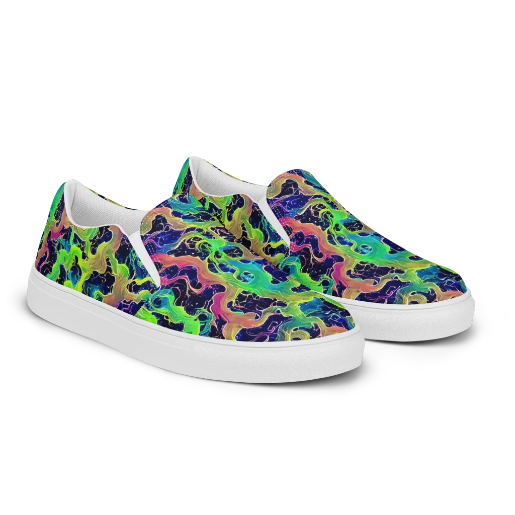 Tidal Metamorphosis on Women's Slip-On Canvas Shoes — Right Front