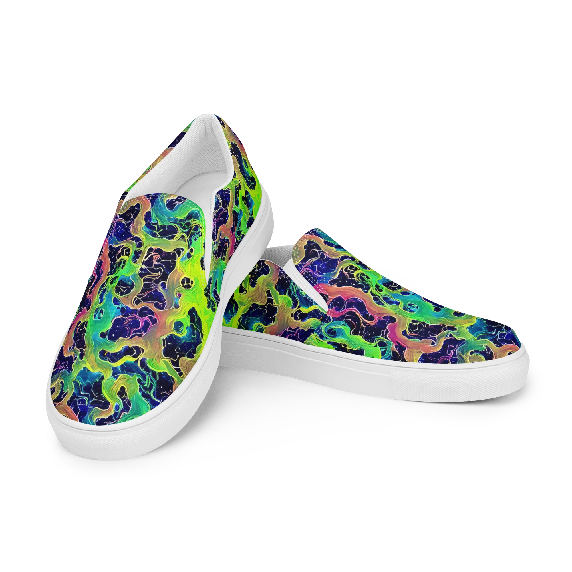 Tidal Metamorphosis on Women's Slip-On Canvas Shoes — Left Front