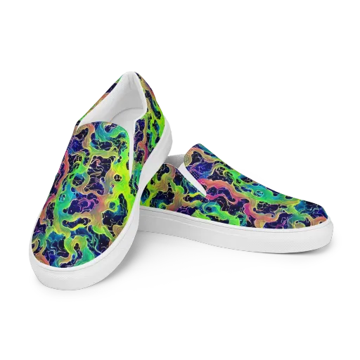 Tidal Metamorphosis on a Women's Slip-On Canvas Shoes