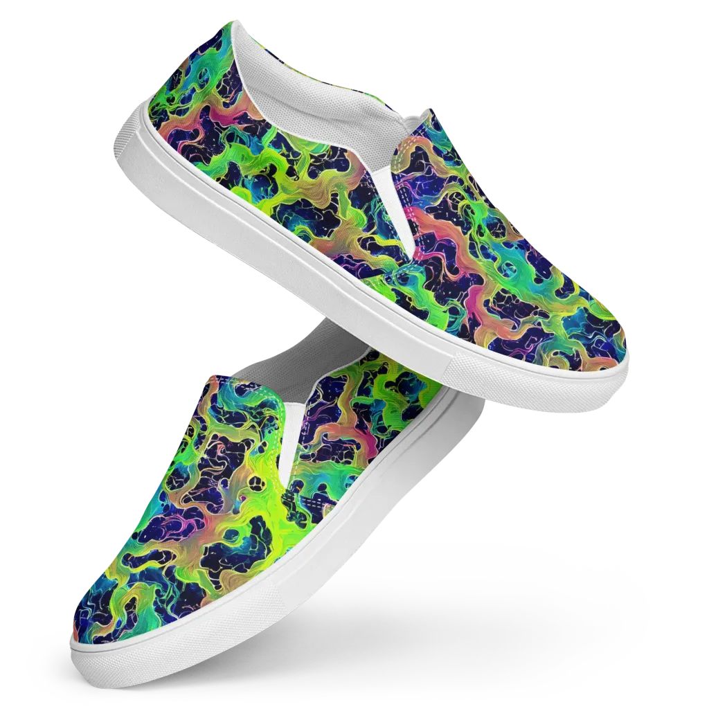 Tidal Metamorphosis on Women's Slip-On Canvas Shoes — Front