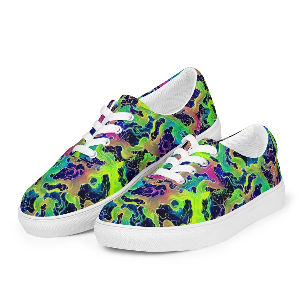 Tidal Metamorphosis on Men's Lace-Up Canvas Shoes — Left Front