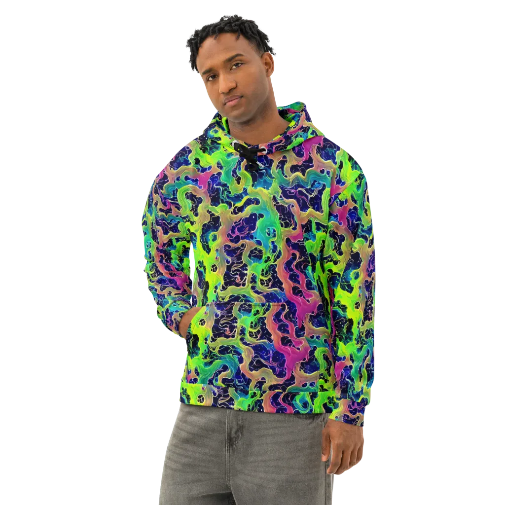 Tidal Metamorphosis on Cotton Hoodie — Left Front