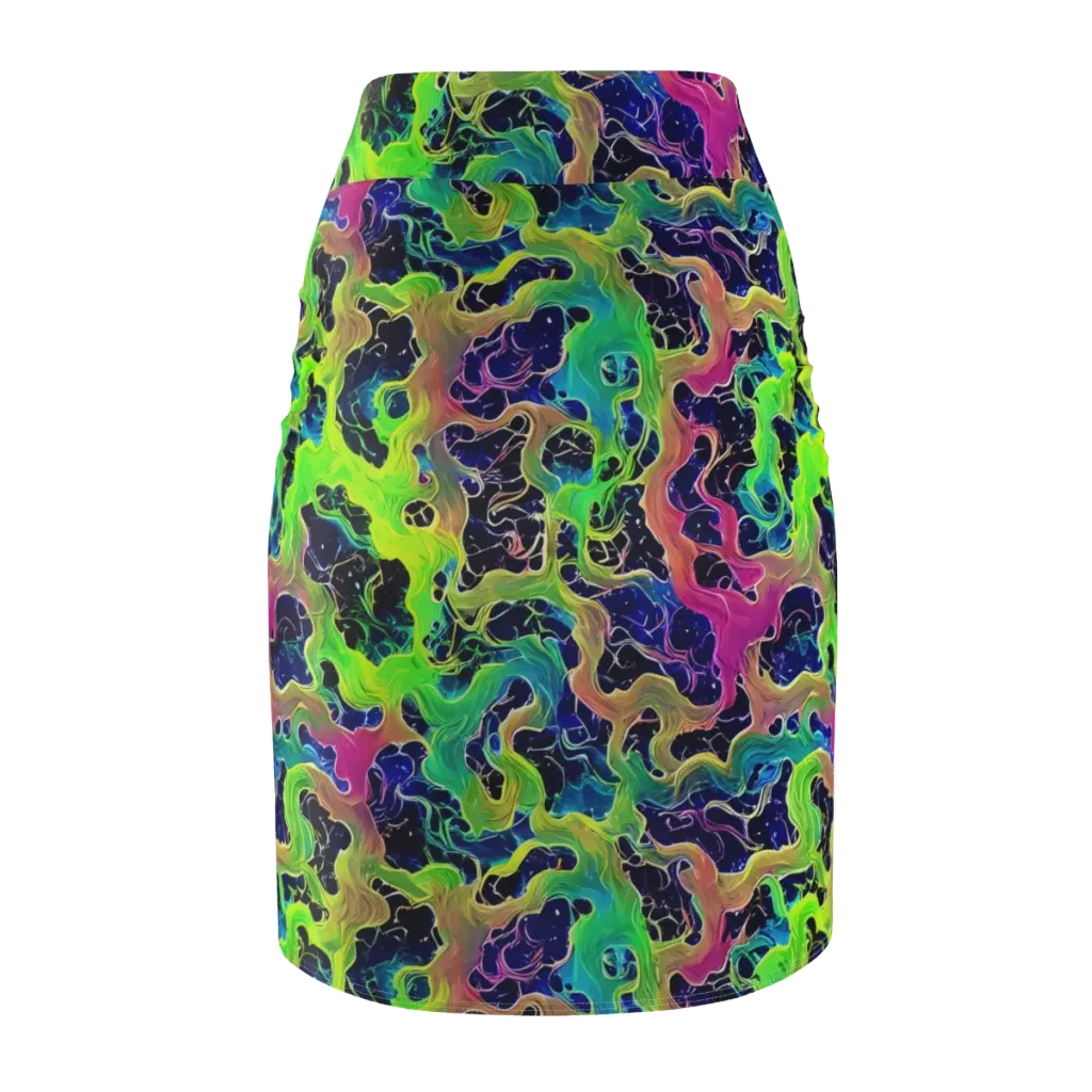 Tidal Metamorphosis on Pencil Skirt — Back