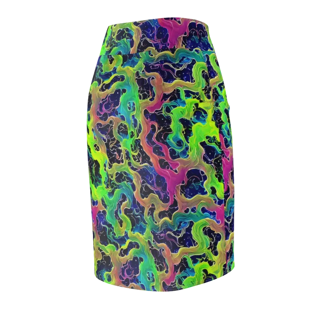 Tidal Metamorphosis on Pencil Skirt — Back Side