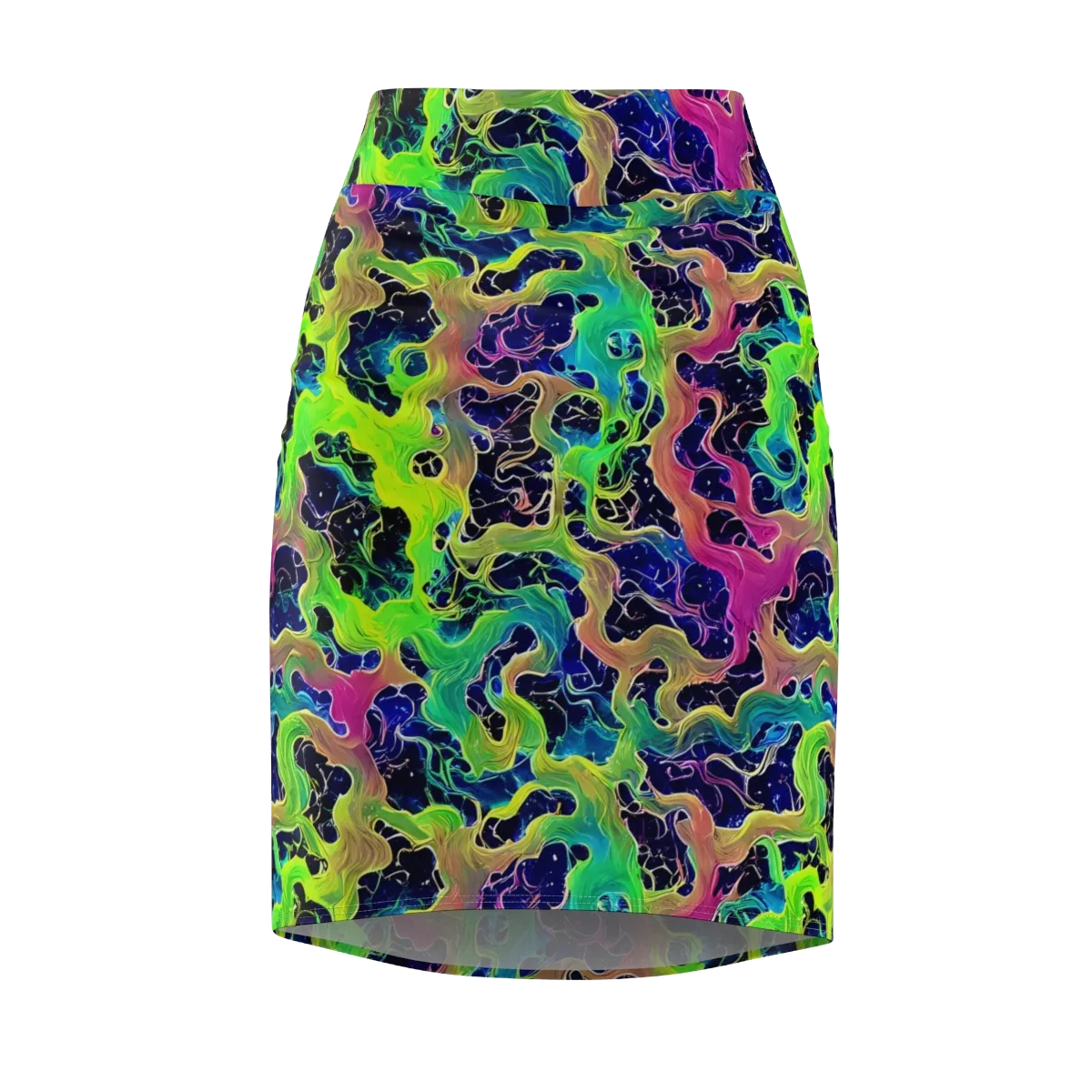 Tidal Metamorphosis on Pencil Skirt — Front