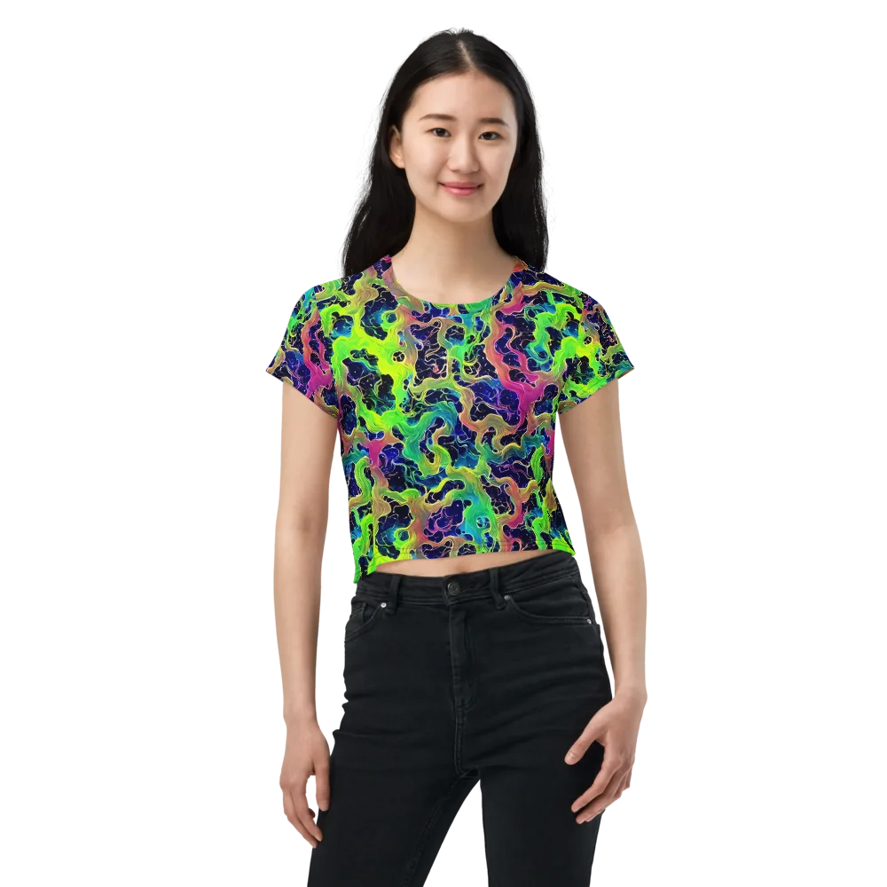 Tidal Metamorphosis on Crop Tee — Front