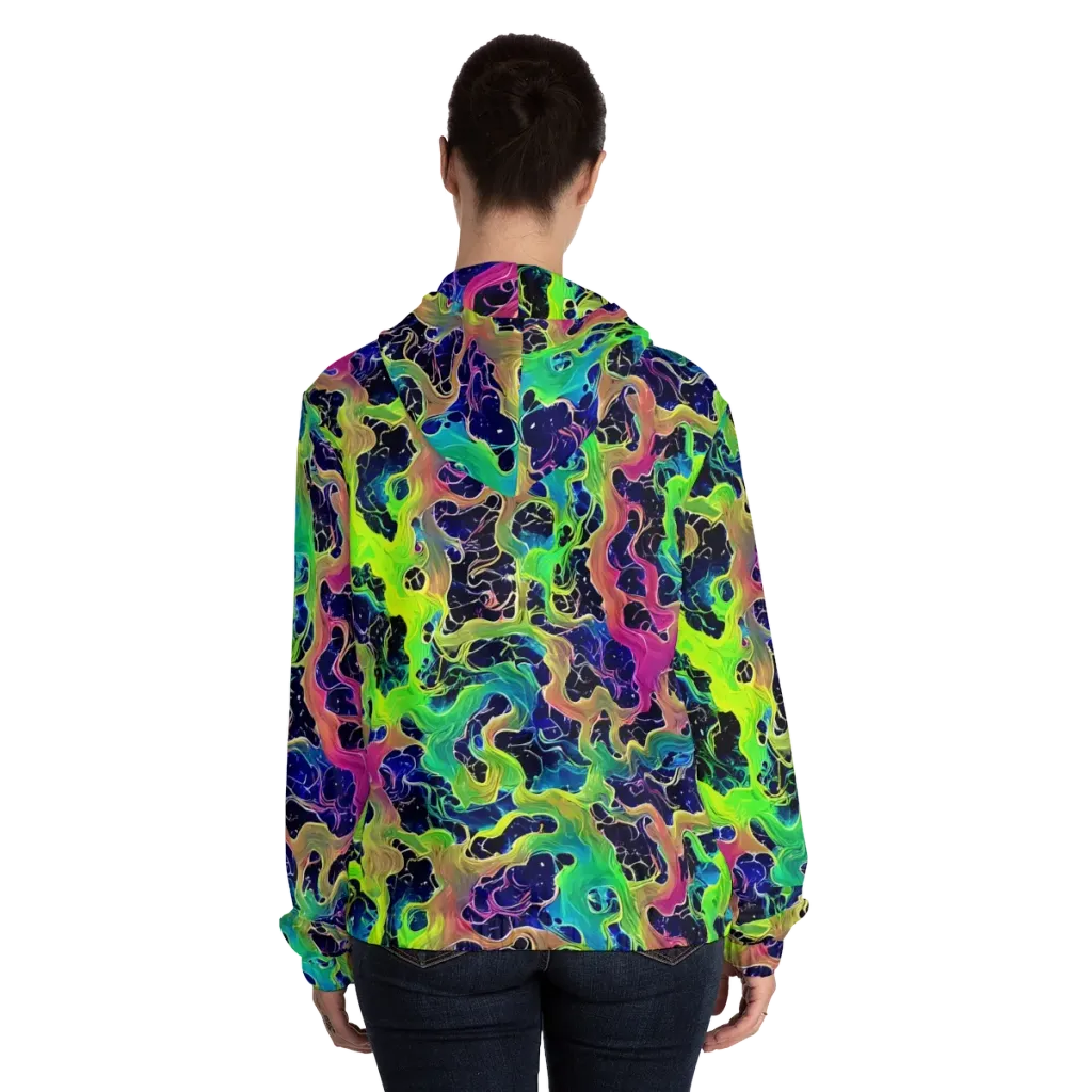 Tidal Metamorphosis on Women's Full-Zip Hoodie — Back On Person