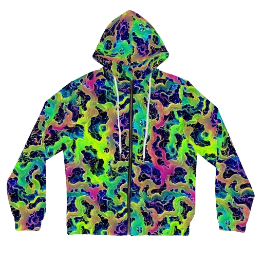 Tidal Metamorphosis on a Women's Full-Zip Hoodie