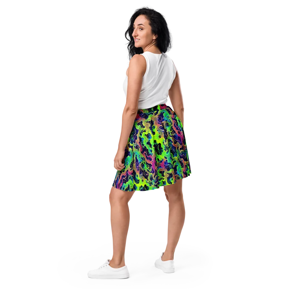 Tidal Metamorphosis on Skater Skirt — Back