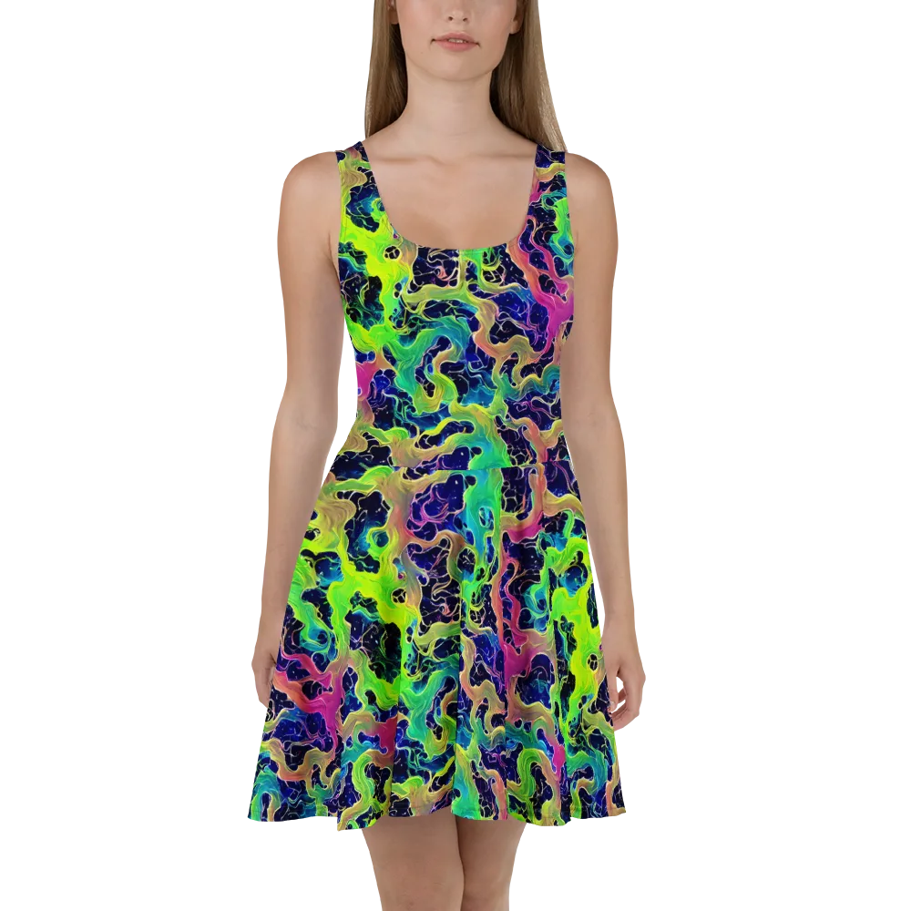 Tidal Metamorphosis on Skater Dress — Front
