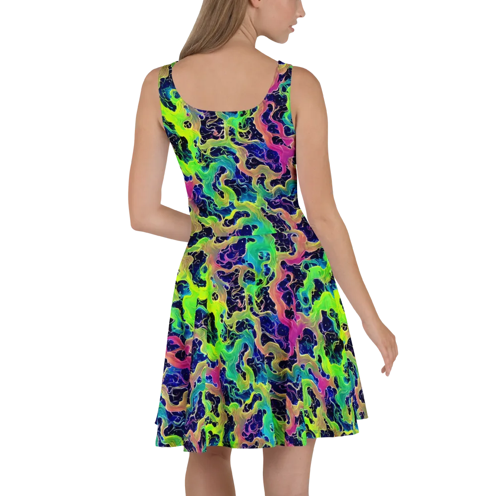 Tidal Metamorphosis on Skater Dress — Back