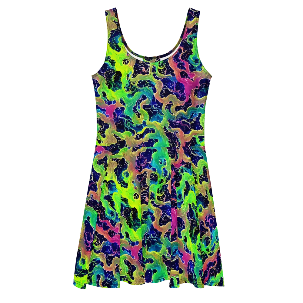 Tidal Metamorphosis on Skater Dress — Front
