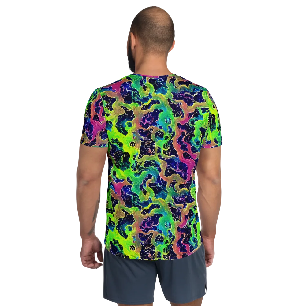 Tidal Metamorphosis on Men's Athletic T-Shirt — Back
