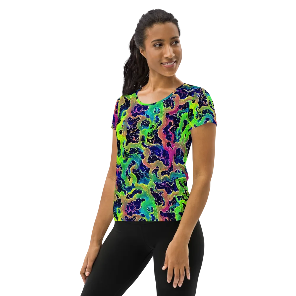 Tidal Metamorphosis on Women's Athletic T-Shirt — Left