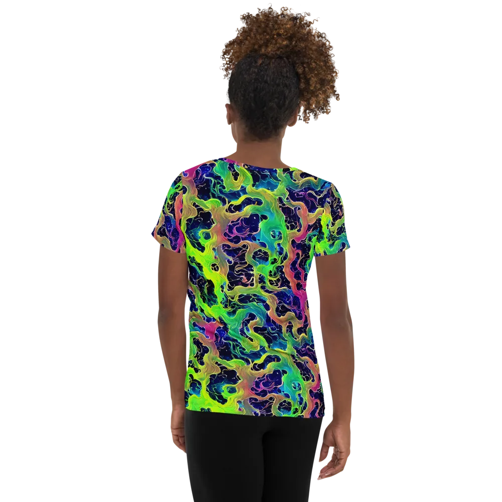 Tidal Metamorphosis on Women's Athletic T-Shirt — Back