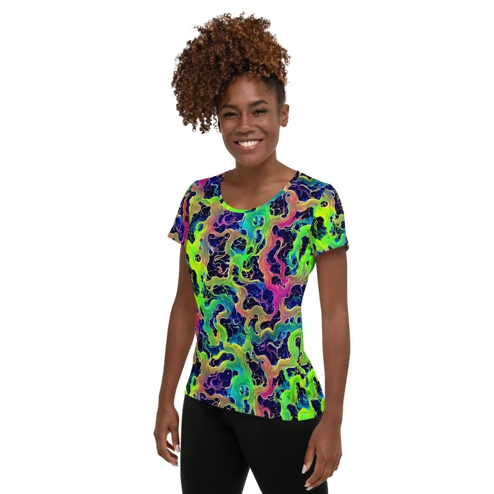 Tidal Metamorphosis on Women's Athletic T-Shirt — Left