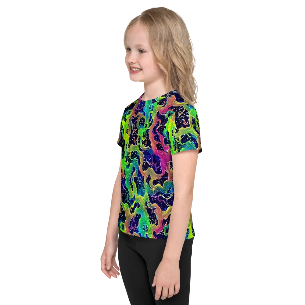 Tidal Metamorphosis on Kids Crew Neck T-Shirt — Left