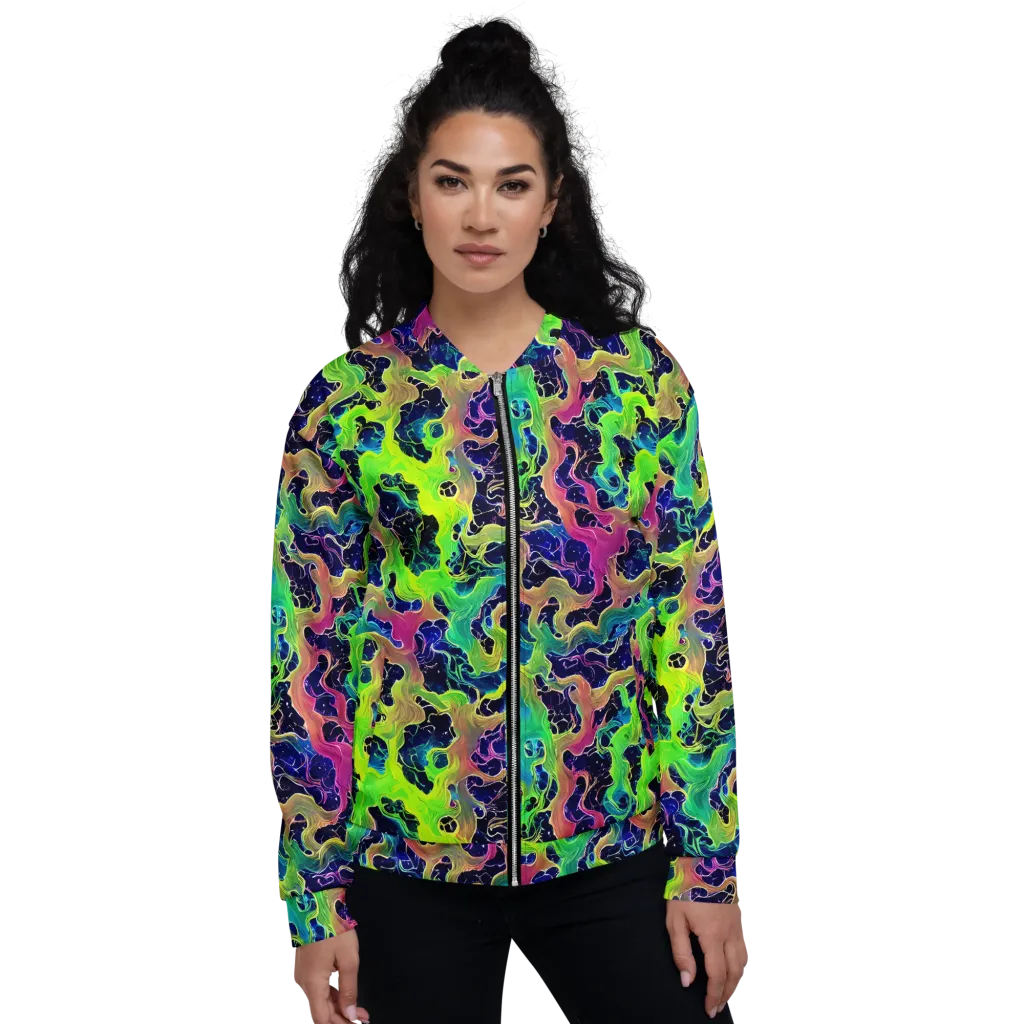 Tidal Metamorphosis on Bomber Jacket — Front