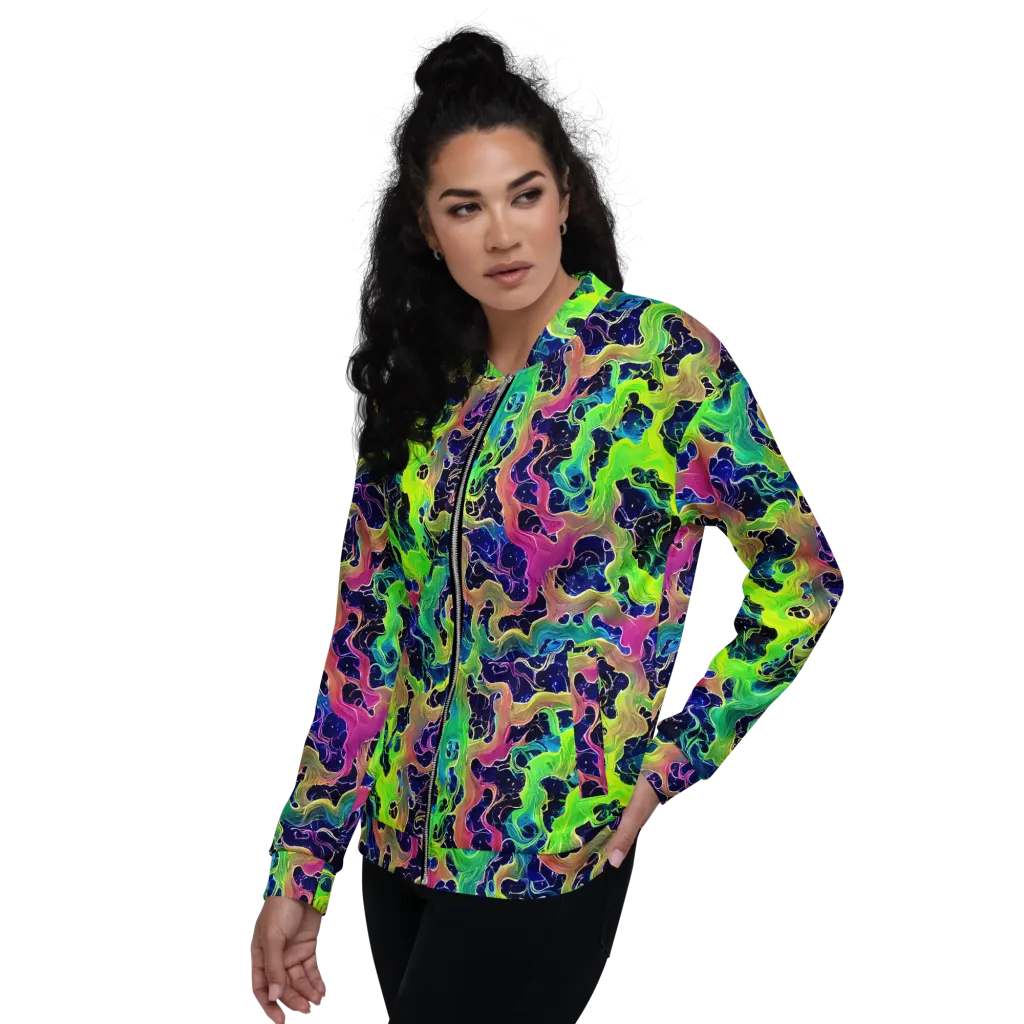 Tidal Metamorphosis on Bomber Jacket — Left