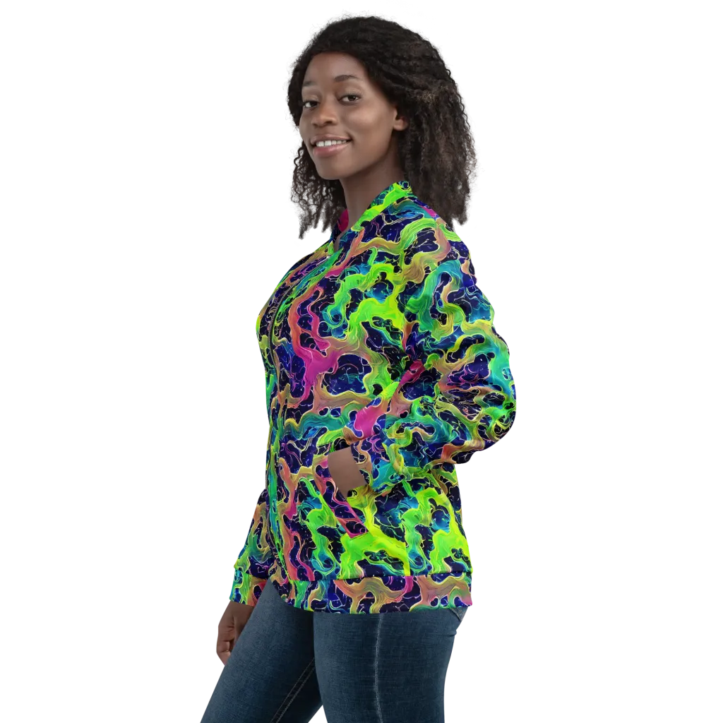 Tidal Metamorphosis on Bomber Jacket — Left