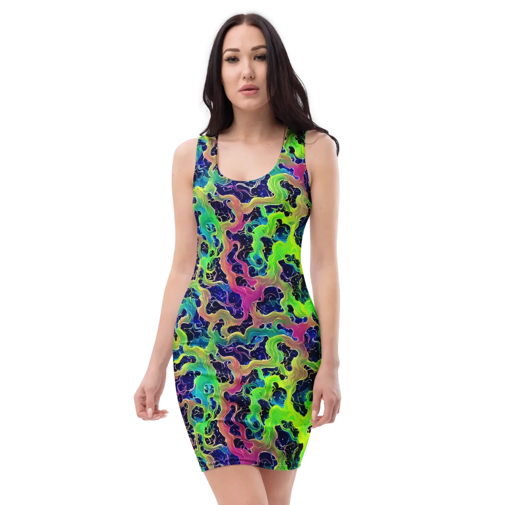 Tidal Metamorphosis on Bodycon Dress — Front