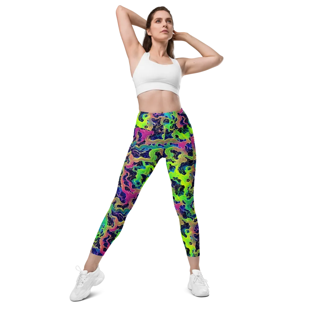 Tidal Metamorphosis on Leggings with Pockets — Front