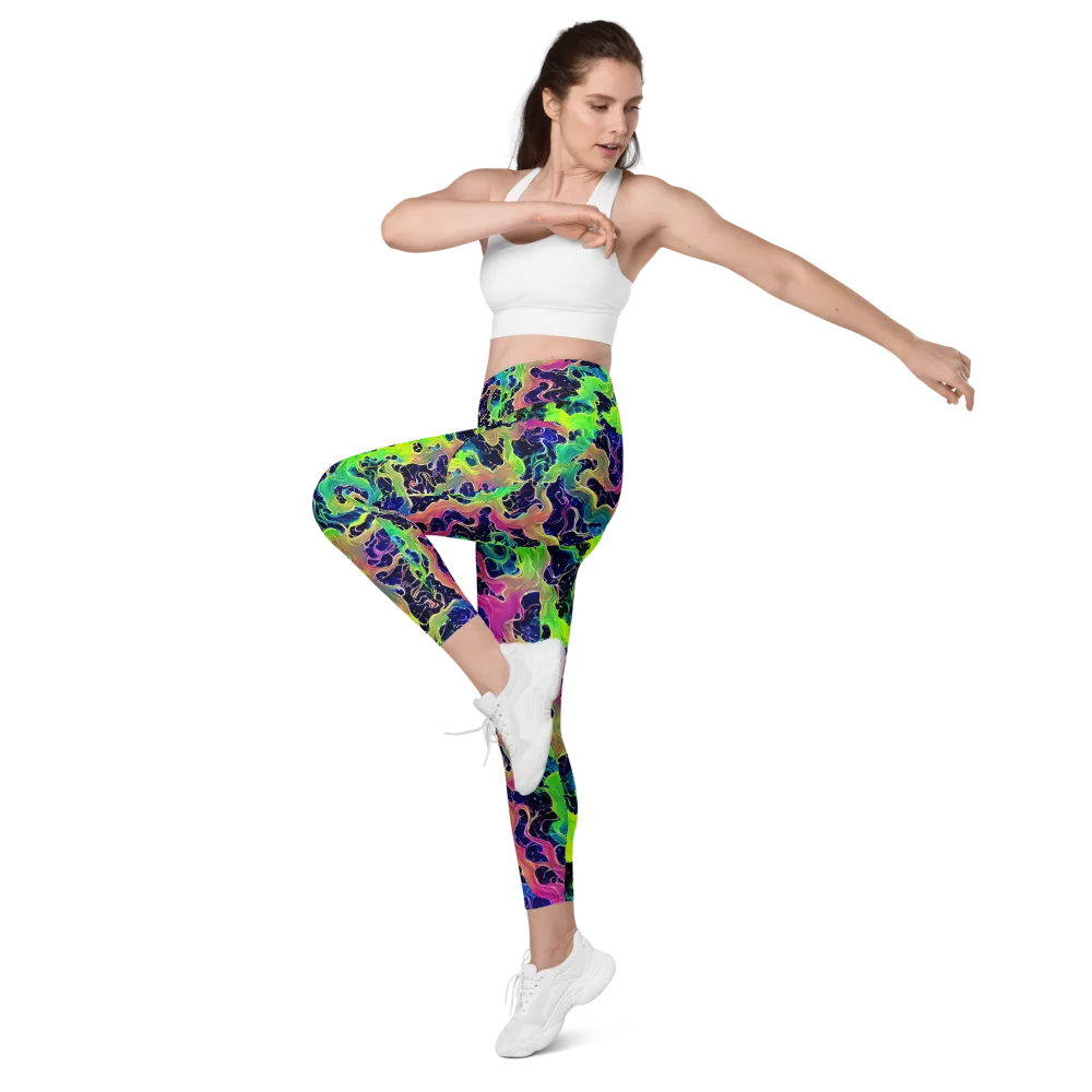 Tidal Metamorphosis on Leggings with Pockets — Left Front