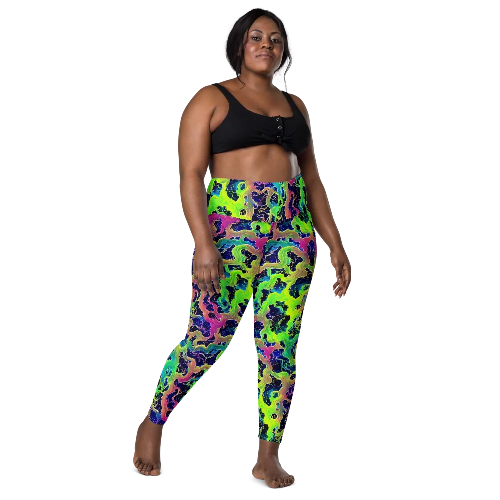 Tidal Metamorphosis on Leggings with Pockets — Front