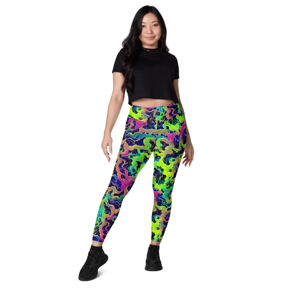 Tidal Metamorphosis on Leggings with Pockets — Front