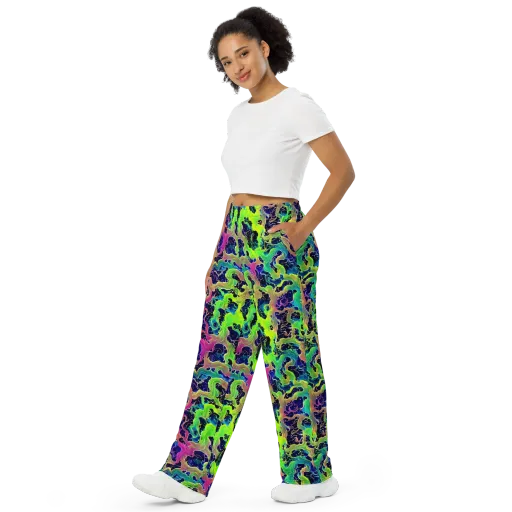Tidal Metamorphosis on a Wide-Leg Pants